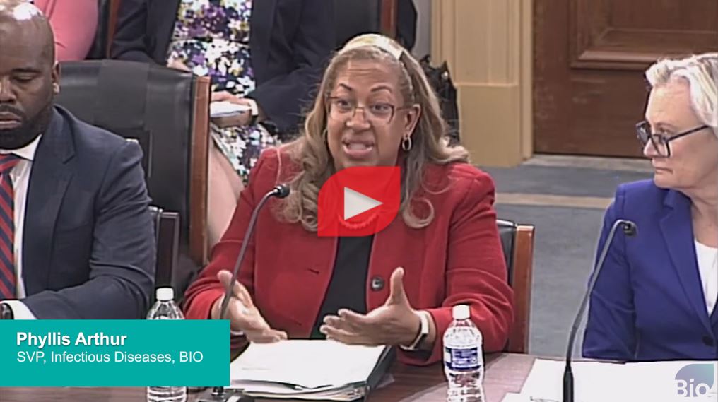 BIO's Phyllis Arthur discussing PAHPA on Capitol Hill on June 13, 2023