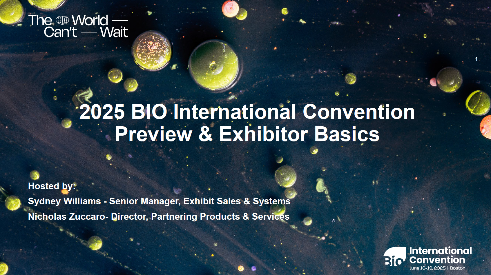 2025 BIO International Convention Preview & Exhibitor Basics title slide